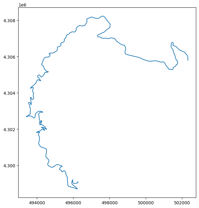A line drawing of a twisty route on Pikes Peak Highway.
